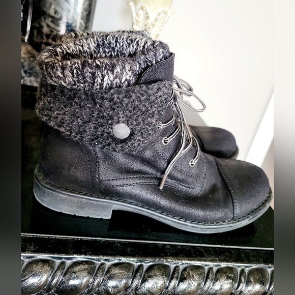 Cliffs White Mountain Duena Women Hiking/Moto Knit Sweater Sock Boots Black 8.5 - Picture 6 of 16